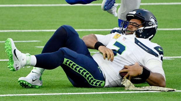Seahawks quarterback Russell Wilson says he is frustrated with getting hit too much.